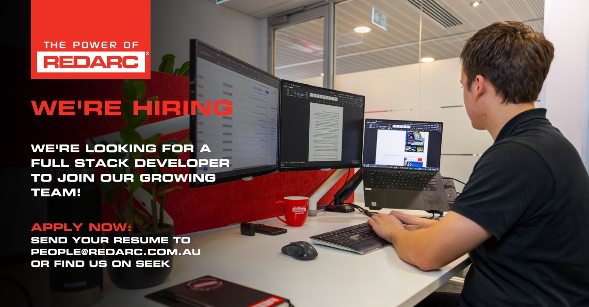 redarc_AUS's tweet image. Are you a skilled #fullstackdeveloper ready for a new #career opportunity?

#REDARC are looking for someone to join our Marketing Team. If you’re passionate about UI/UX and building great websites this could be the role for you!

Learn more and apply at bit.ly/3KUB35G
