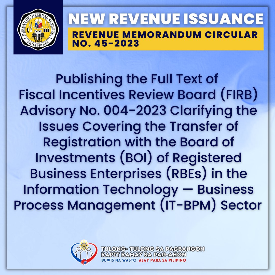 birgovph on Twitter "RMC452023 Publishes the full text of FIRB