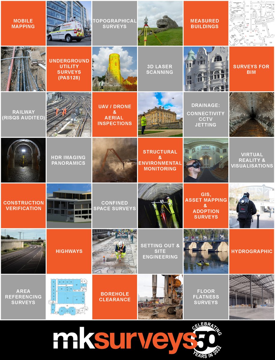 mksurveys's tweet photo. MK Surveys offer a vast range of #surveying services, with all elements of the work undertaken fully in-house.
All work is quality assured to our ISO 9001:2015 (UKAS accredited) standard.
https://t.co/2YfCgGJtgQ

#geomatics #topographic #utilitylocating #uav #mobilemapping #lidar https://t.co/wLFrbNVOzi