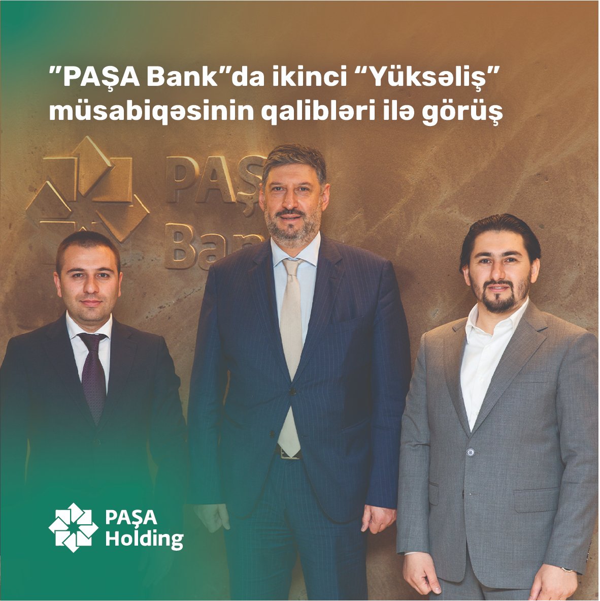 PASHAHoldingLLC's tweet photo. ”PAŞA Bank”ın baş icraçı direktoru və idarə heyətinin sədri Cavid Quliyevin ikinci “Yüksəliş” müsabiqəsinin qaliblərindən olan Xanbaba Sultanlı və Elşən Həziyev ilə növbəti görüşü baş tutub.

#PASHAHolding #PAŞAHolding #PASHABank https://t.co/Q9l9mGFxHj