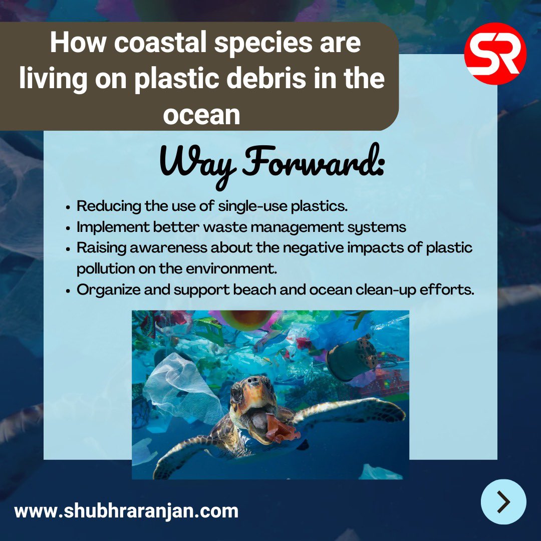 ShubhraRanjan's tweet photo. How coastal species are living on plastic debris in the ocean
For complete article, visit: https://t.co/x33LnYYTi5
#coastalspecies #earth #ecosystem #geology #species #anthropocene #scientist #pacificgarbagepatch #upsc #currentaffairs #shubhraranjanias https://t.co/7fMwsd6STk