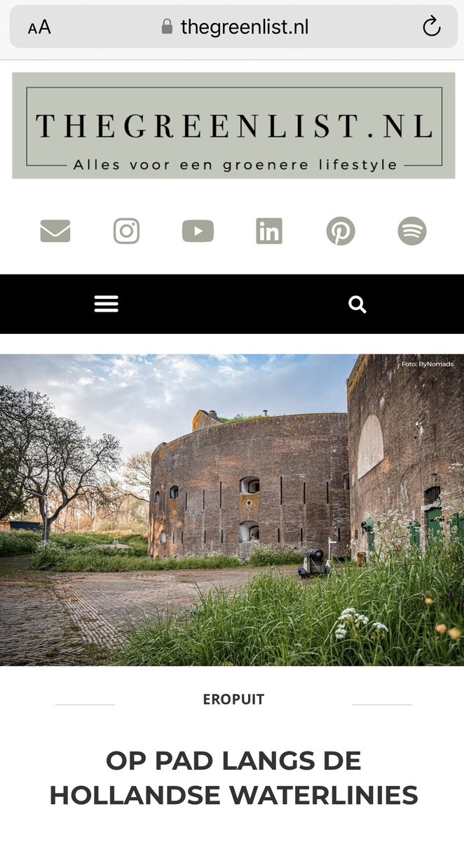Heb je weleens van Werelderfgoed de Hollandse Waterlinies gehoord? Mooie introductie van dit unieke Werelderfgoed in thegreenlist.nl/op-pad-langs-d…