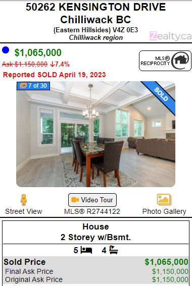 hhuo213's tweet photo. More loss in Chilliwack...
Bought for $1.253 Mill on Nov 2021
Sold for $1.065 Mill on March 2023
$188k + Fees
#vanpoli #vanre #fvre #cadreb https://t.co/9DDg3a48Dx