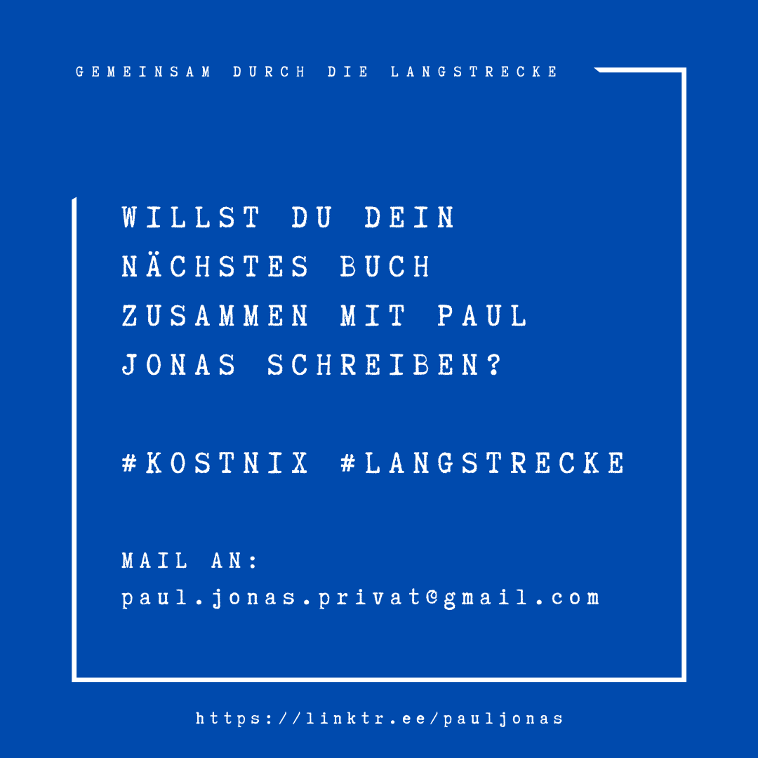 SchreibDeinBuch's tweet image. Du startest ein Buchprojekt? Oder steckst schon mittendrin? Wollen wir gemeinsam auf die Langstrecke gehen?
#SchreibDeinBuch #kostnix #Langstrecke Mail an:
paul.jonas.privat@gmail.com