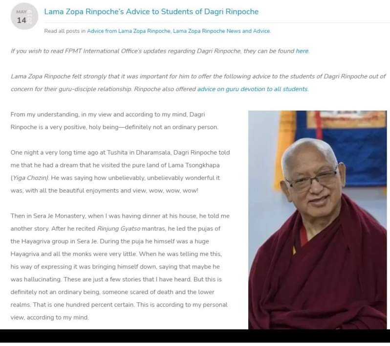 BuddhistLeaks's tweet photo. Praising Predators by other "legit masters" only reinforce the culture of Abuses inside Tibetan Buddhism.
#Dagri #DagriRinpoche
#lamazopa #zoparinpoche #fpmt https://t.co/1J2H61clhb