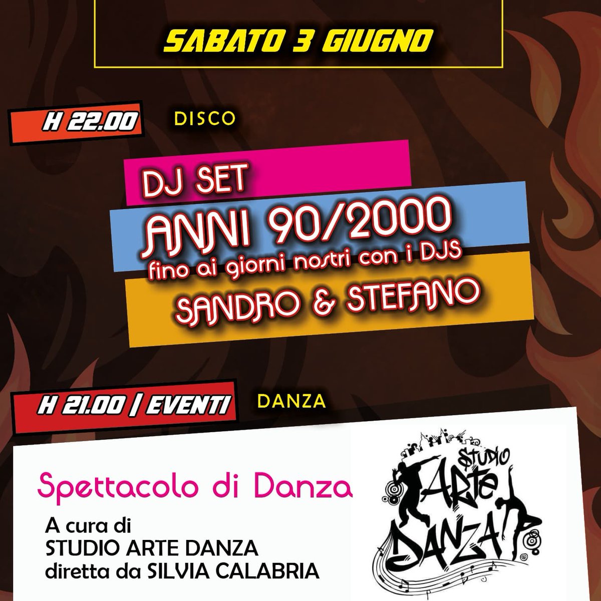 PegorockF's tweet photo. 🗓️ Sabato 3 giugno
🔥Dj Set con Sandro e Stefano 
Anni 90/2000 fino ai nostri giorni
🩰 Ma prima apriamo la serata con lo spettacolo di danza a cura di Studio ArteDanza di Silvia Calabria 

#pegorock2023 #Pegorock23 #djset #music #anni90 #anni2000 #danza #spettacoli #eventi https://t.co/mRZmFdpuFf