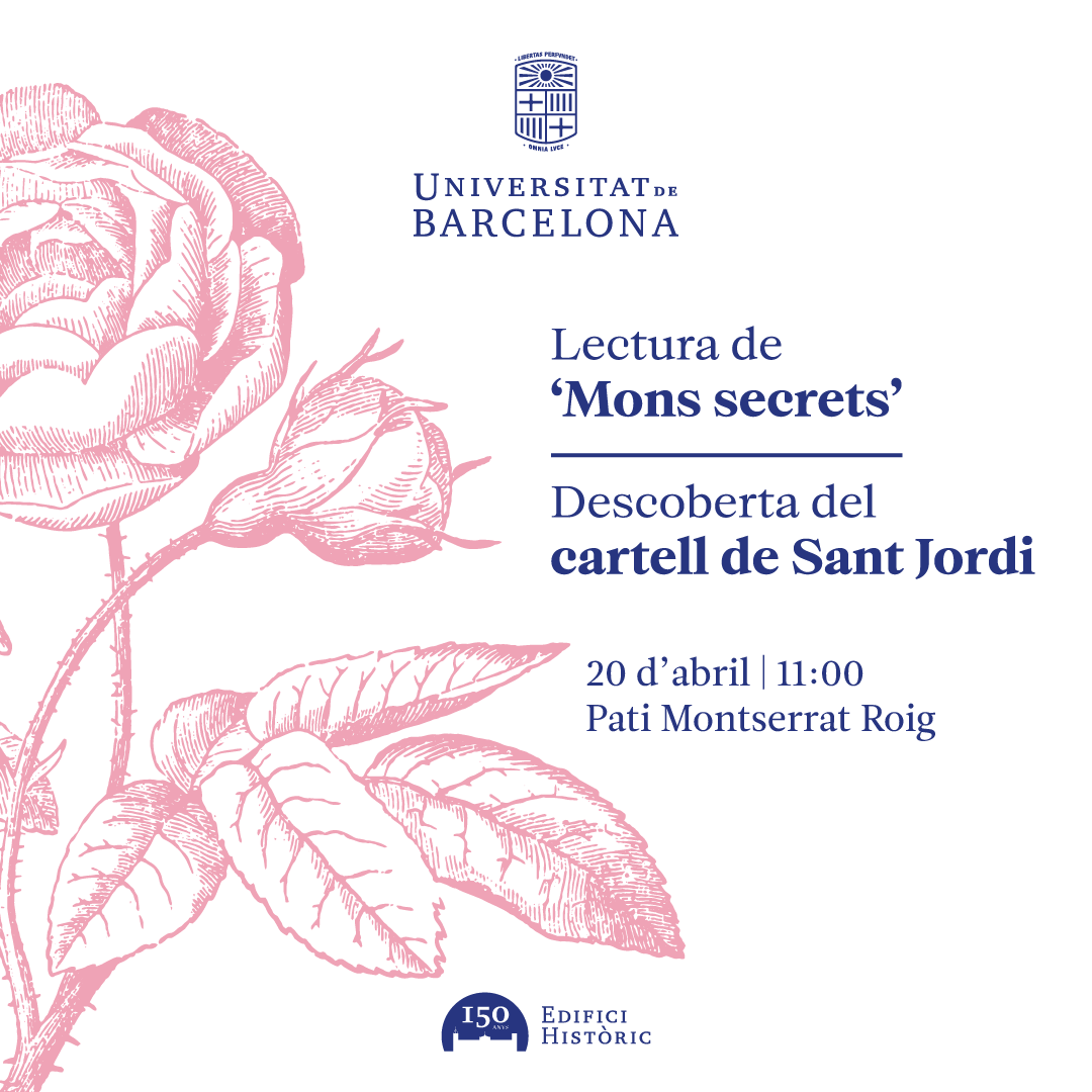 UniBarcelona's tweet photo. #SantJordiUB | 🏛️📖 Avui descobrim l’Edifici Històric en la literatura. 😍
La #ComunitatUB llegeix textos de Montserrat Roig, Gaziel, Carmen Laforet, Care Santos i molts més, que han parlat de l’Edifici Històric de la #UniBarcelona.
El recull complet el trobareu a l’antologia ‘Mons secrets’, d’@EdicionsUB.
