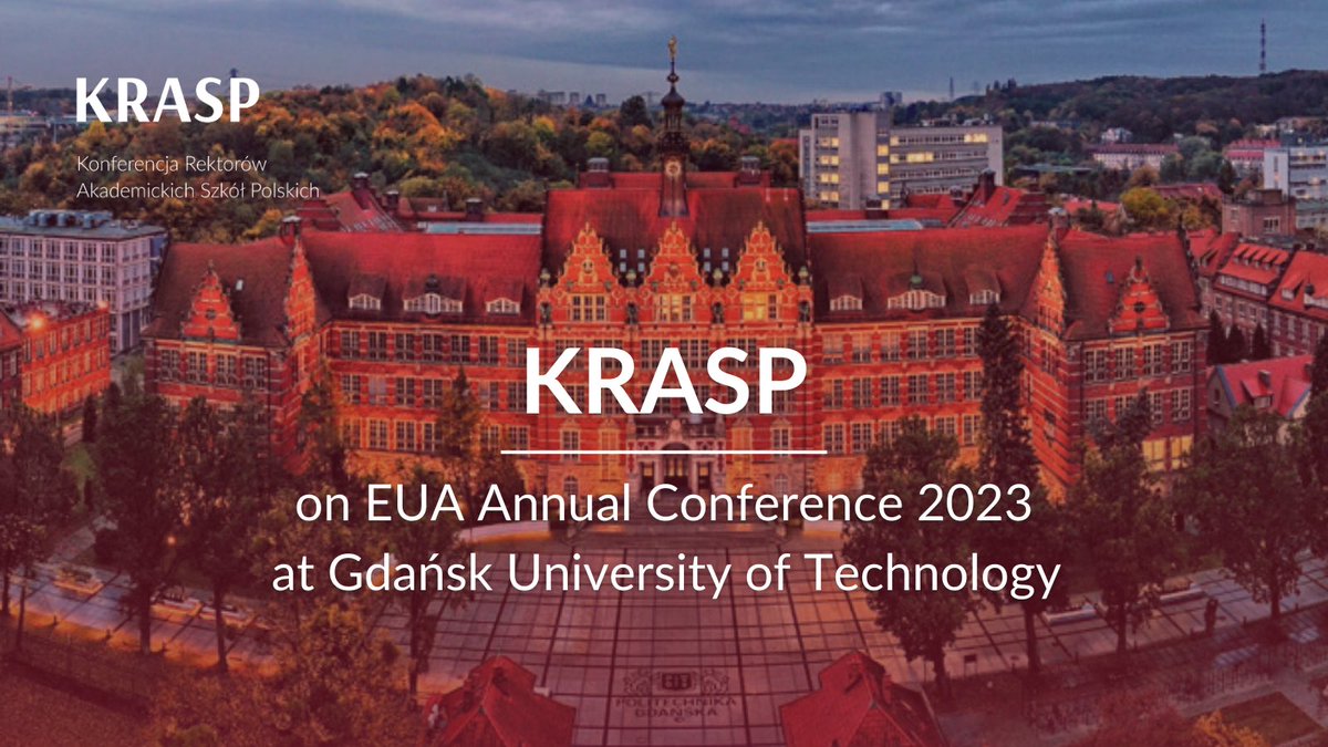 Welcome to Gdańsk University of Technology @PolitechnikaGda where #EUAAnnualConf2023 is held! 👋🏻 🔜 We’re looking forward to meeting 400 colleagues from all over Europe and to discussing new ideas for @euatweets developement, previous achievements and priorities.