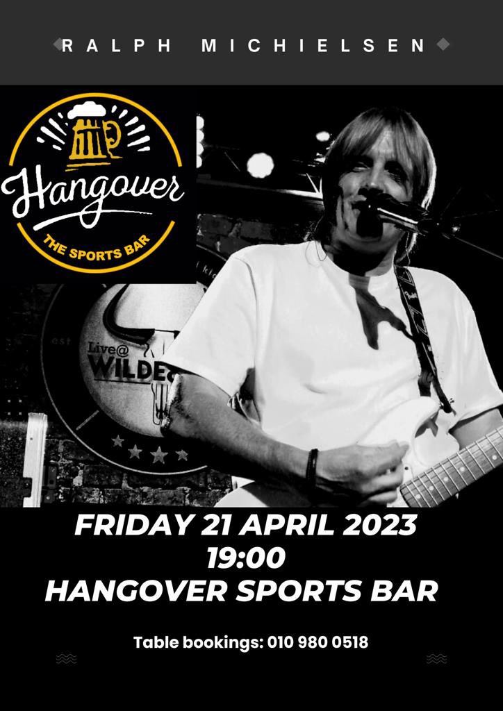 Always great to play here! Join us from 19:00
Bookings advised call 010 980 0518 🎸🎤🎸