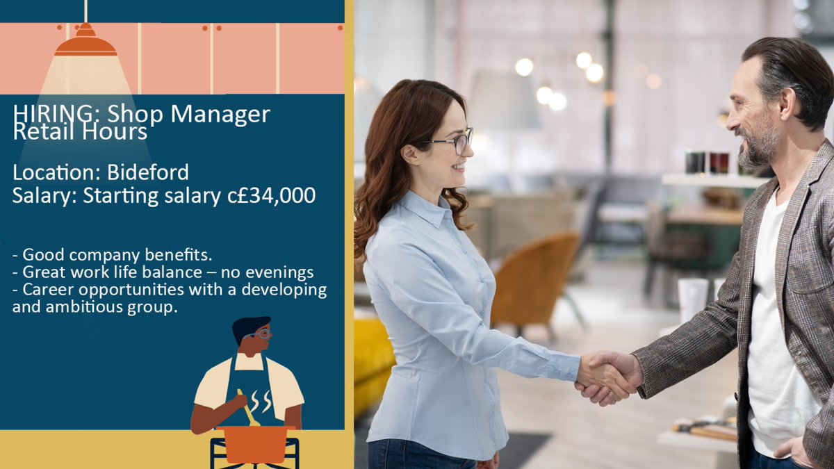 HIRING: Shop Manager
Retail Hours

Location: Bideford

Find out more about this shop manager vacancy on our website: ttwrecruit.co.uk/job/shop-manag…

#TTWRecruitment #hiring #recruitment