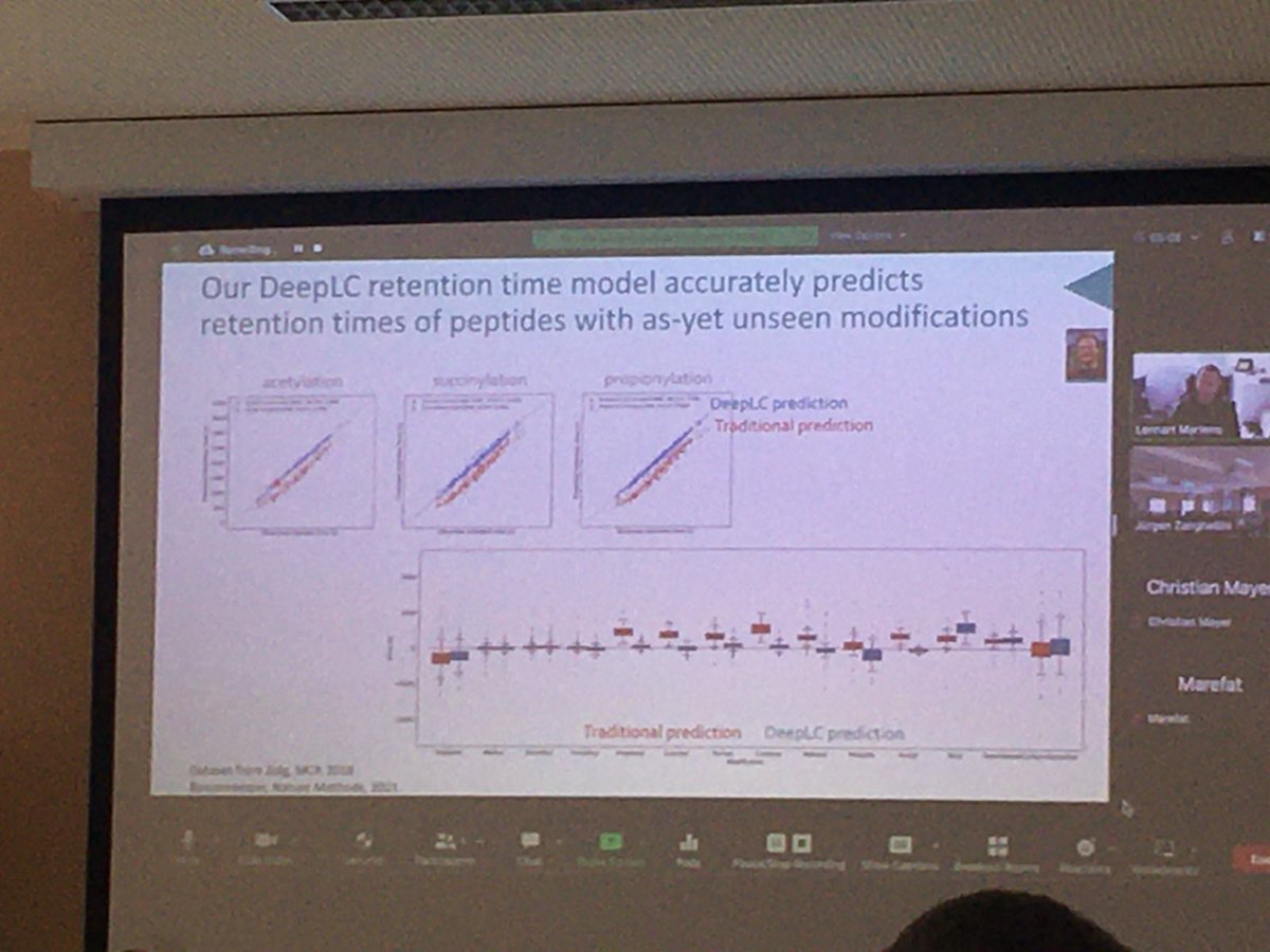 enit7677's tweet photo. What has artificial intelligence ever done for mass spectrometry? #LennartMartens @compomics shares his thought provoking insights and amazing results at #DoSChem #NewIdeas meeting https://t.co/GyGYFD3E8R