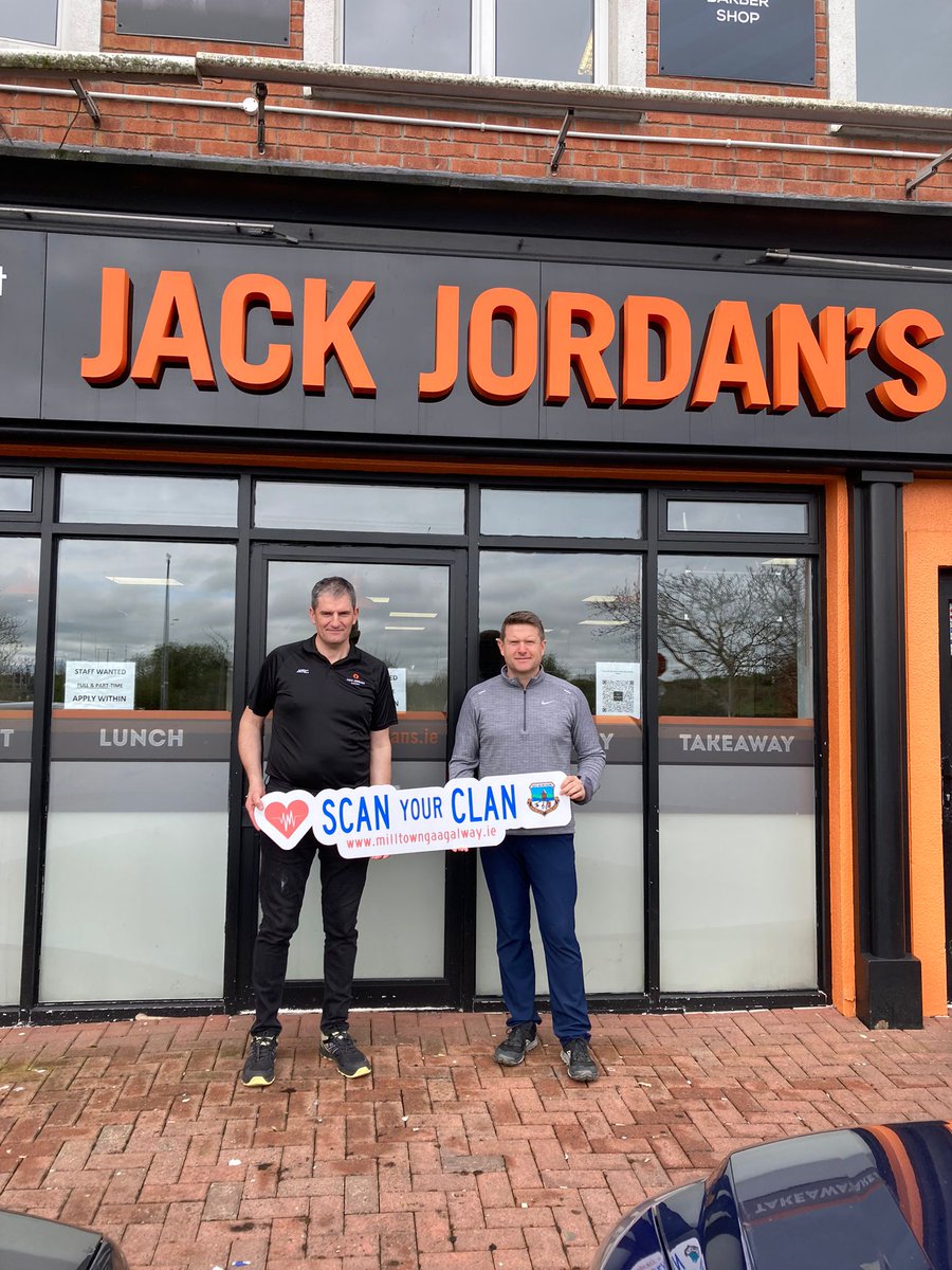 milltown_gaa's tweet photo. Thank you @Jackjordans for supporting our #Scanyourclan fundraiser. The draw takes place on Sunday, April 30th so be sure to buy your ticket today - https://t.co/6znhjLMXWi https://t.co/5Nk7XeL9pW