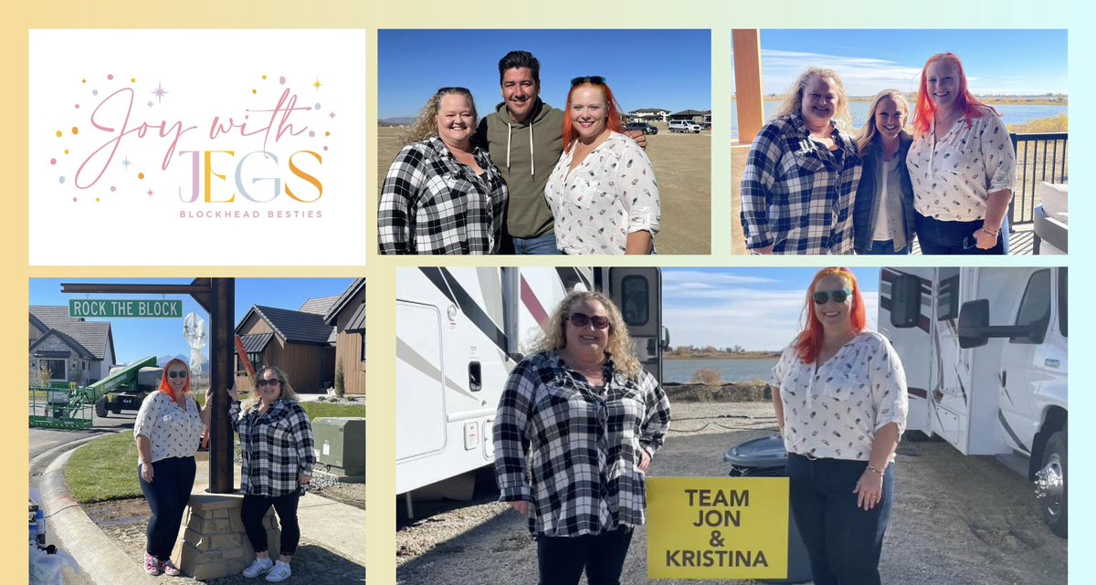 We are back!!!  Join <a href="/TheJenniMurphy/">Jenni with an i</a> &amp; I tonight on #JoyWithJEGS at 9pm EST / 6pm PST over on IG Live as we catch up after 2 weeks &amp; talk with <a href="/SaraJNorth/">Fun Sara 😉</a> &amp; <a href="/Tammi_inCO/">☘️😈Tammi_inCO☘️😈</a> about their adventure visiting #RockTheBlock &amp; more !!!