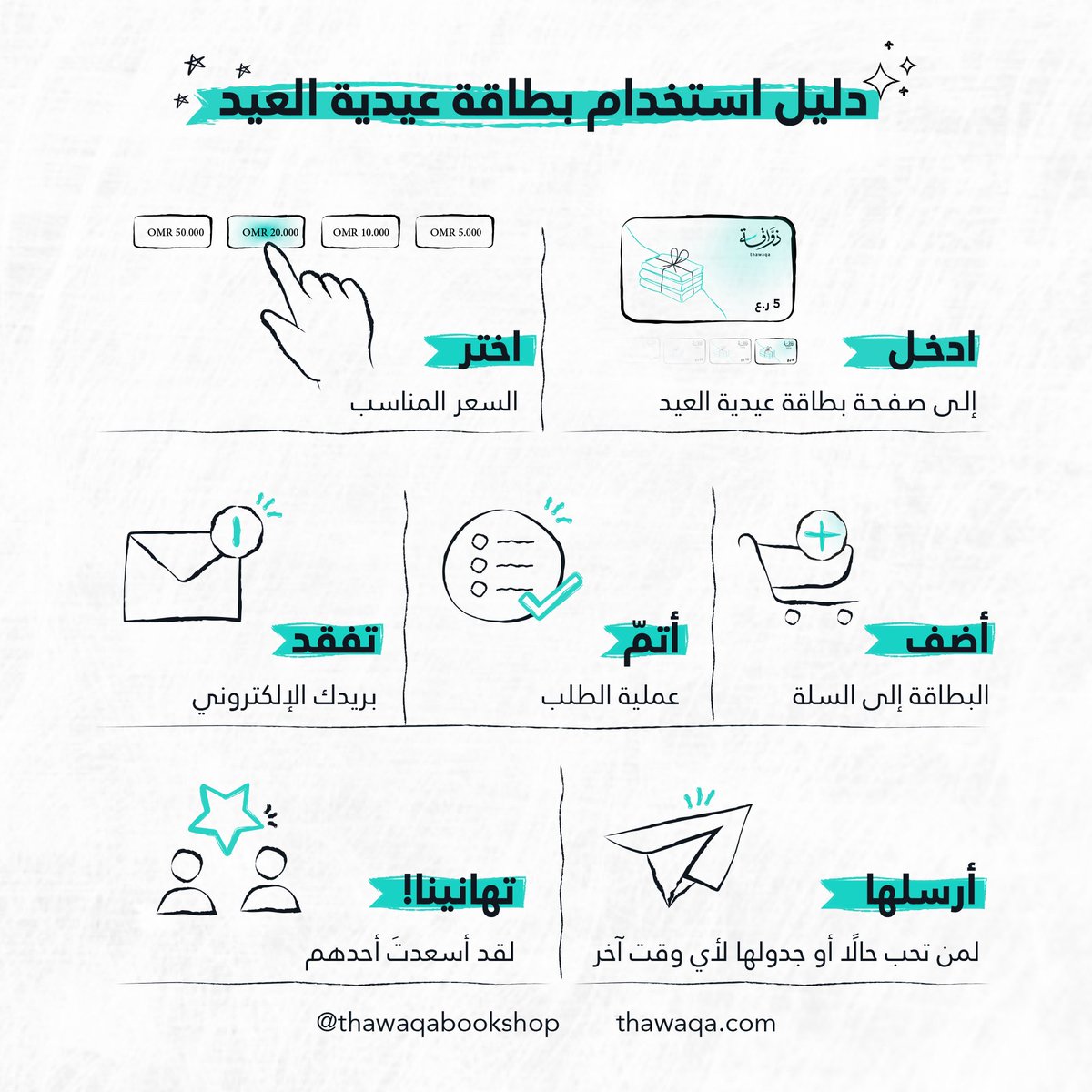 عيدية مختلفة تصنع بهجة كبيرة لمحبي القراءة والكتب! تعرفوا على بطاقة عيدية العيد من مكتبة ذواقة! 💰🎉