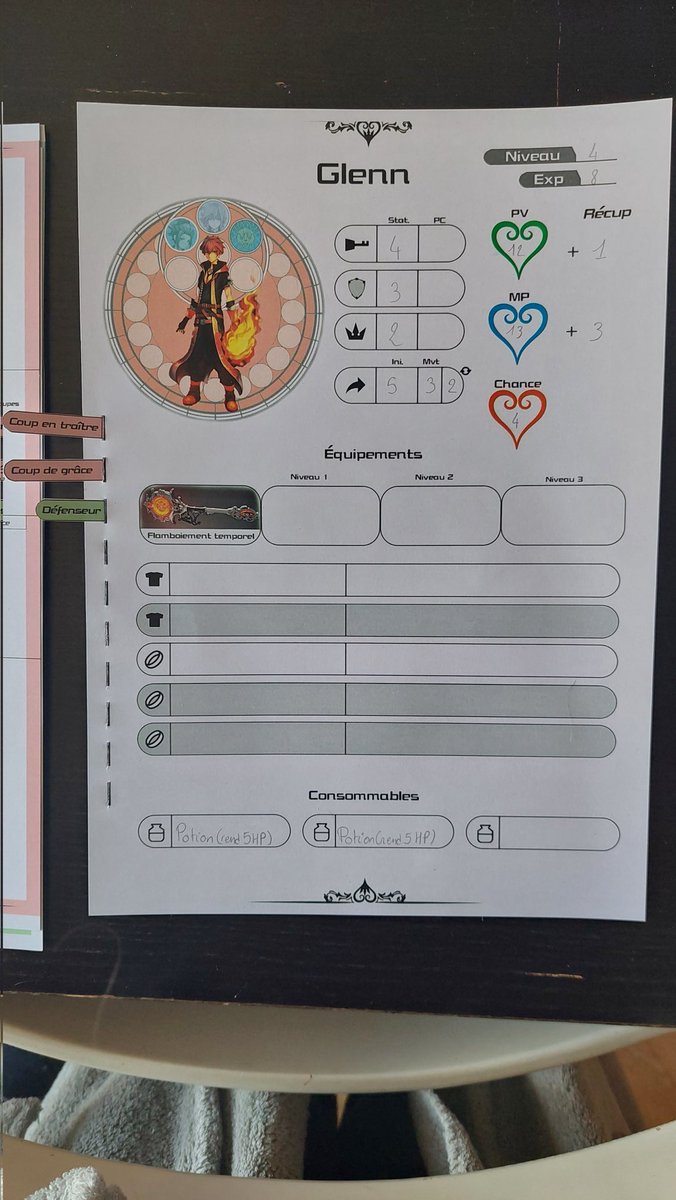 FloraCoquelicot's tweet photo. Will the upgrades ever stop?
(Spoilers : I think not)
The skill tree evolved, and character sheets know have slots for modular bonuses
Also, meet our 3 keykids!
Oz is mine, Glenn is @KoyukiActar  and Thora is an NPC played by our DM @tripotinas 
Chara Pictures are AI generated :) https://t.co/jlxcu1sbE4