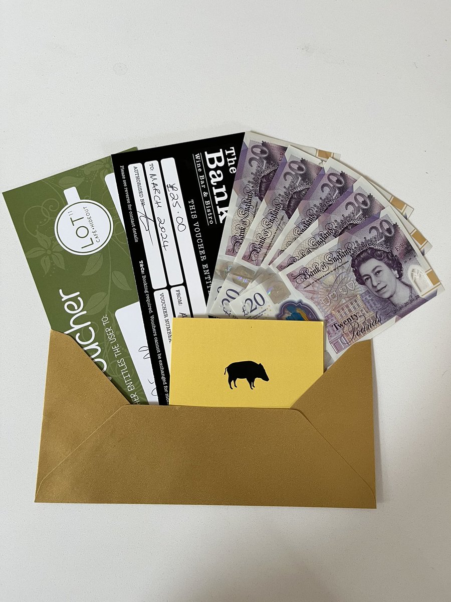 The <a href="/fjonesinit/">fjones_initiative</a> team are about to go and present the first winner of the 
2023/24 Wrexham Recognition Awards Competition with this prize <a href="/wrexham/">Wrexham.com</a> 
£100 &amp;
£25 vouchers from <a href="/lot11wxm/">Lot11wxm</a> <a href="/thebankwxm/">The Bank Wine Bar</a> <a href="/TheFatBoarWXM/">The Fat Boar Wrecsam</a> 
Who will be the next winner?
Send us a name.
#fjonesinitiative