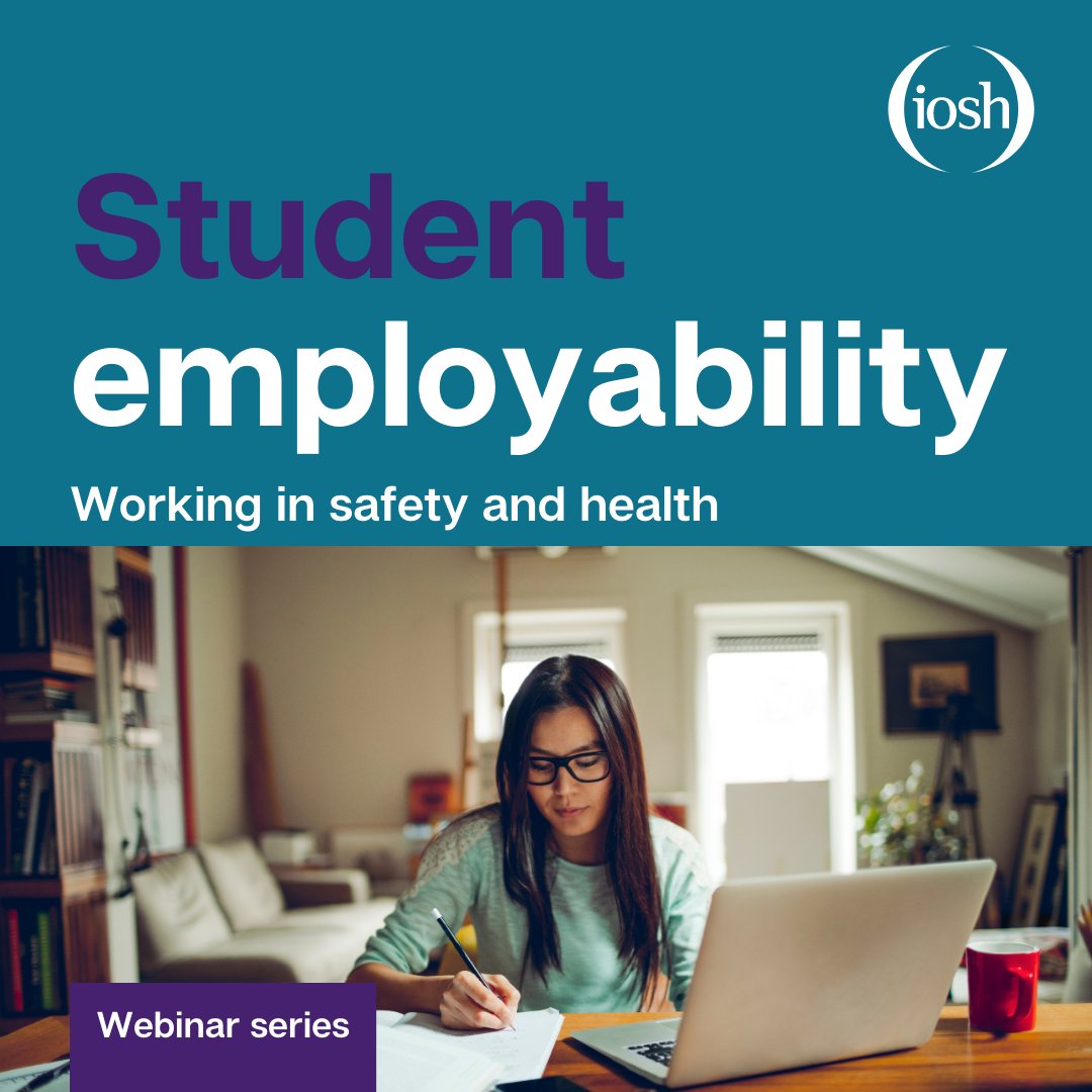 Join us tomorrow at 12.30pm for the first part of our webinar series on Student employability: Working in safety and health.
Hosted by IOSH President Lawrence Webb as he is joined by a panel as they look at routes into OSH careers
Register now: iosh.zoom.us/webinar/regist…