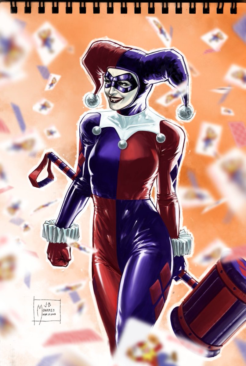 JunJoeMonares's tweet photo. An update of one of my first attempts at digitally painting over my hand drawn illustrations using #ibispaintx. Just want to post my drawing processes 'cause 2 decades ago this was not a common thing.

VIDEO HERE:
https://t.co/ofO5MIlKQk

#harleyquinn #joker #art #digitalart https://t.co/0P2lZjSmaw