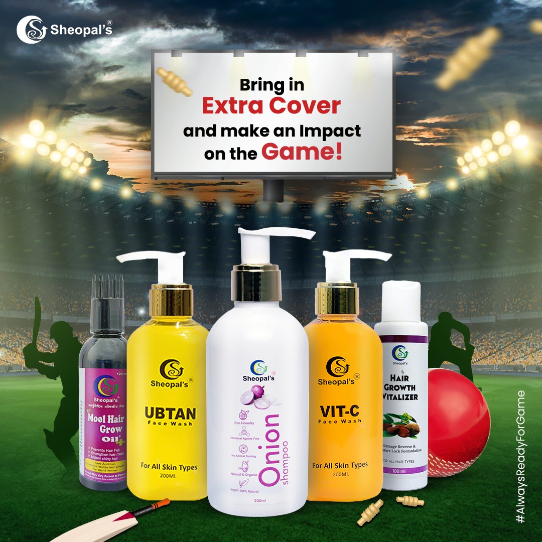 thesheopals's tweet photo. Sheopal's hair & skin care range ensures you always have an extra layer of protection against dirt & pollution so that you can make a winning impact on the game!
#AlwaysReadyForGame
@RCBTweets @PunjabKingsIPL @DelhiCapitals @KKRiders
#sheopals #ipl2023 #skincare #haircare https://t.co/L38QCu9Aib