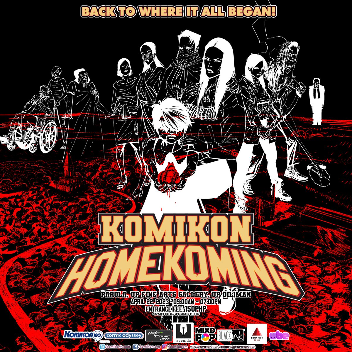 kowtowkomiks's tweet photo. Coming home to UP this Saturday, a place where the creators first hung out (UPCFA), attended their first Komikon (Bahay ng Alumni), and had their first komik printed (YZA, at the former UP Shopping Center)

#PKPxKowtow #KomikonHomekoming #KomikonPH #TamodernTimes https://t.co/YfNDv7dlu7