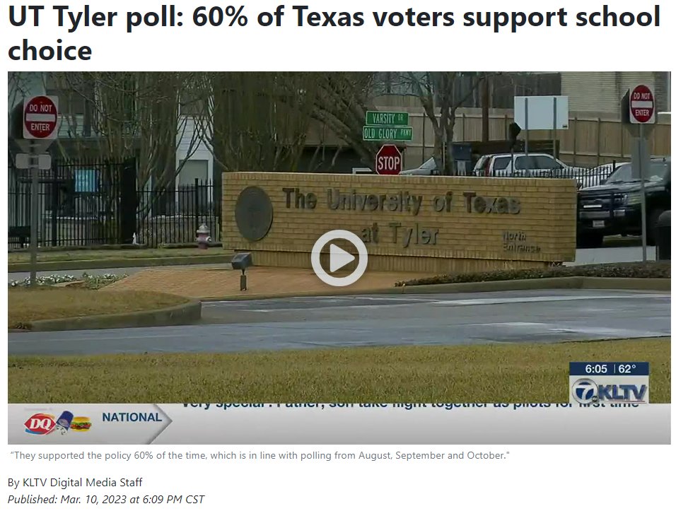 JamesQuinteroTX's tweet photo. Texans want school choice. #FreedomIsPopular https://t.co/ZLgx2li7AV
