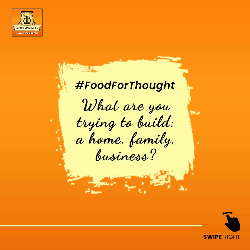 Grace_Assembly's tweet photo. Whether you are building relationships, family, business or careers, the journey is easier when you have support.
Please share your thoughts and experiences in the replies or quotes
#FoodForThought
#LifeIsAboutBuilding
#GraceAssembly https://t.co/wNIKakBGJD