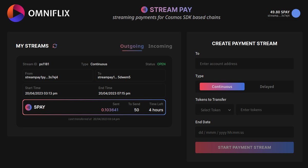 manifreebird's tweet photo. @OmniFlixNetwork built StreamPay, enabling programmable block-by-block payments for trustless transactions (like media, freelancing, vestings) between parties over the period of time.
10/n
#OmniFlix
#CosmosEcosystem
#Cosmos
#Streampay https://t.co/5MW5iSIaOO