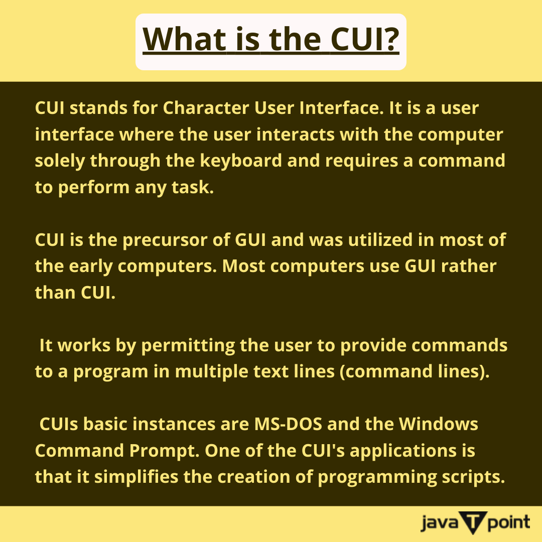 Bhavana83491661's tweet photo. What is the CUI?
.
.
.
.
for more information
https://t.co/0KLV2d2NCh
check the above link
.
.
.
.
#memoryballooning #gui #cui #batchos #batchoperatingsystem #multiprogrammingsystem #timesharingsystem #multiuseroperatingsystem #android  #os  #computerscience #javatpoint https://t.co/EF4gTOh4cT