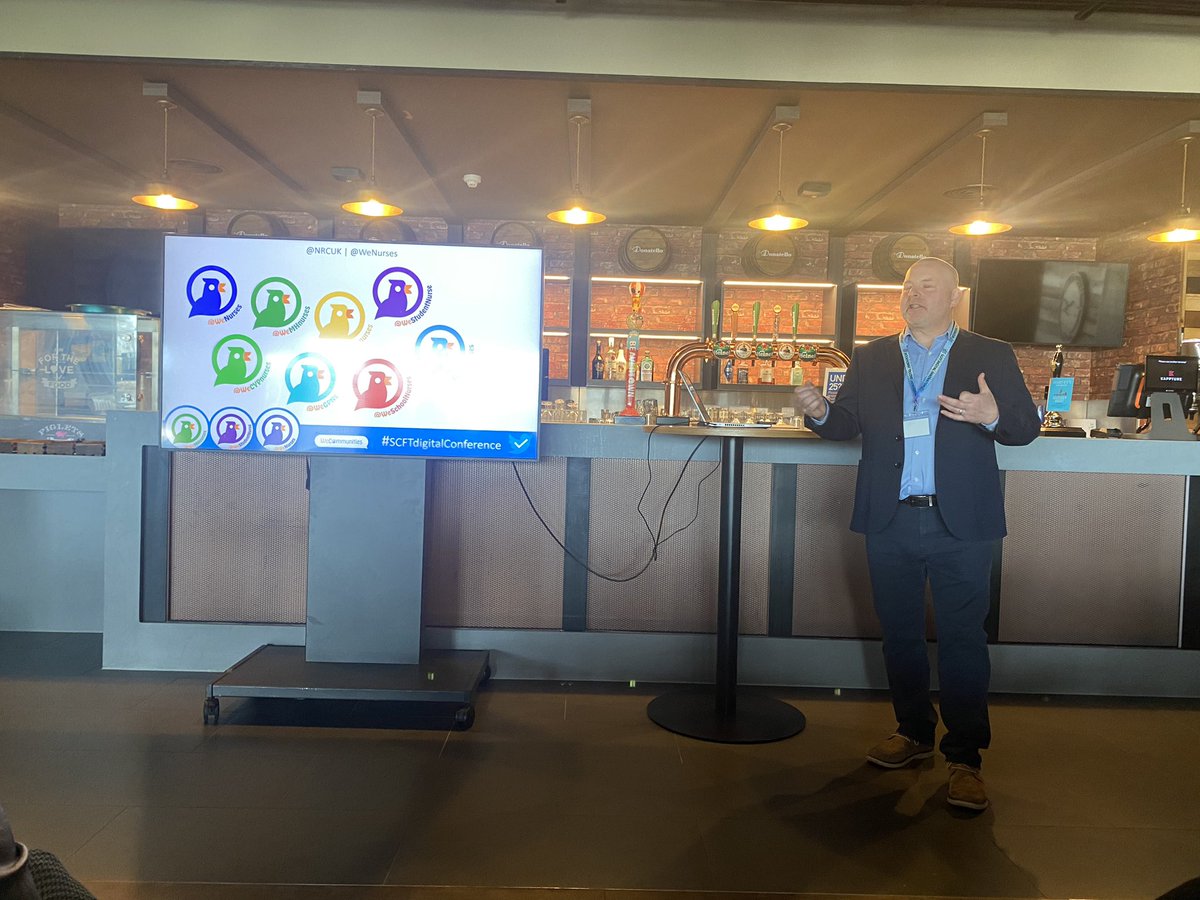 sarahsheltonuk's tweet photo. Lots to think about after listening to Nick from @WeNurses at #scftdigitalconference Let’s commit to growing confidence across #specialistservices to increase our use of #socialmedia for connection, learning and sharing knowledge https://t.co/rculfoumOw