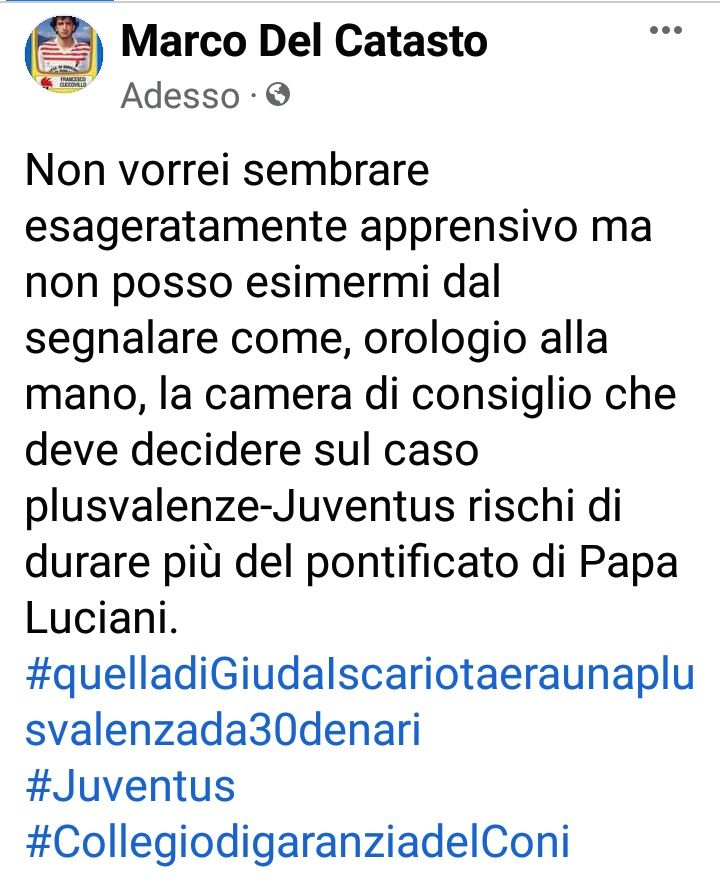 DelCatasto's tweet photo. #quelladiGiudaIscariotaeraunaplusvalenzada30denari
#Juventus
#CollegiodigaranziadelConi https://t.co/AZkEpI1He0