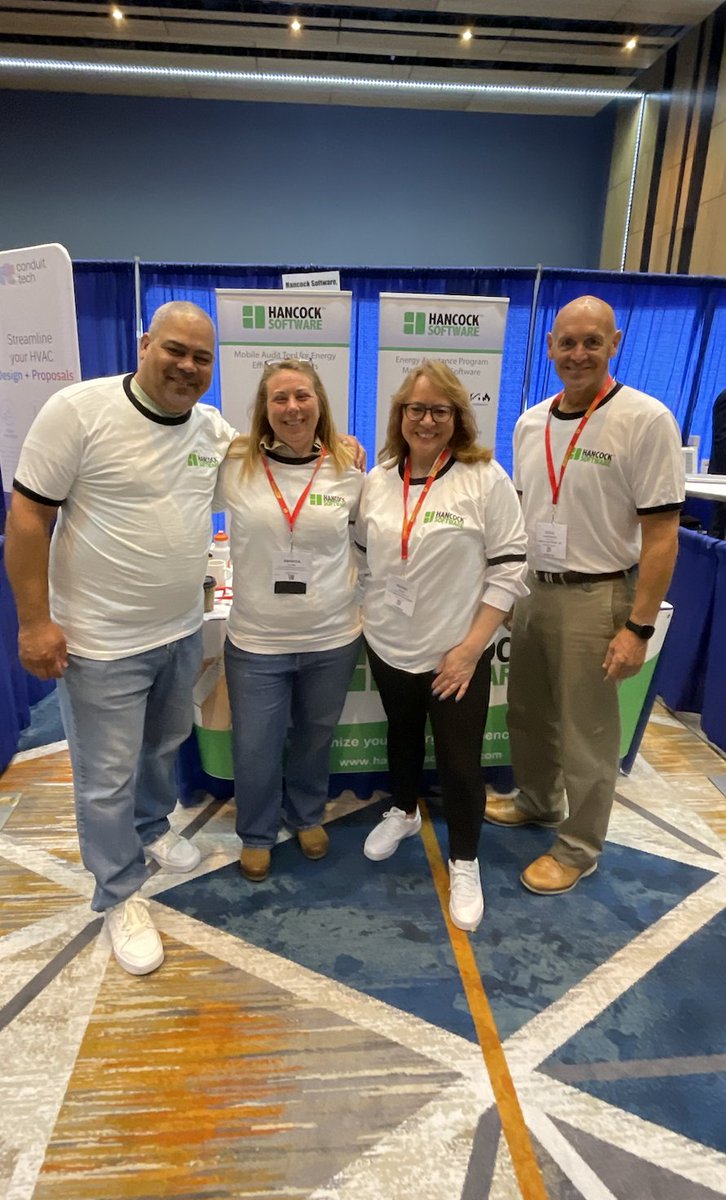 hancockenergy's tweet photo. Women in Weatherization! Many of us attending #NHPC23.  The women pictured here are Hancock's customers from the state of Rhode Island. They use our HEAT energy model to make sure a home is cost effective before installing energy efficiency measures! https://t.co/vi7Vspb3Sj
