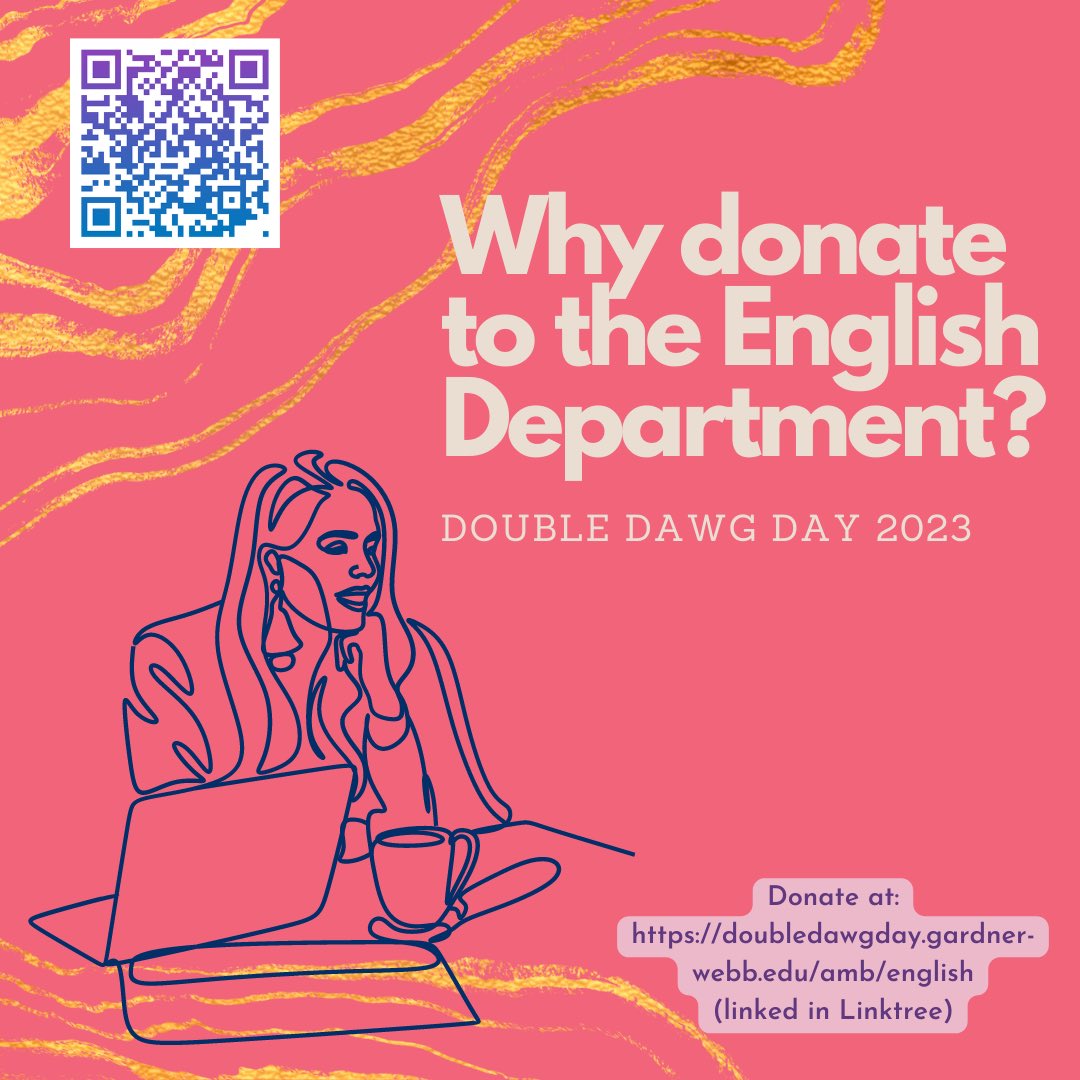 GWU_Engl's tweet photo. It’s #Doubledawgday ! Let’s learn more about GWU’s ENGL Department and why it is so important that you donate!💕 #Gardnerwebb #English https://t.co/yj04kZXHtC