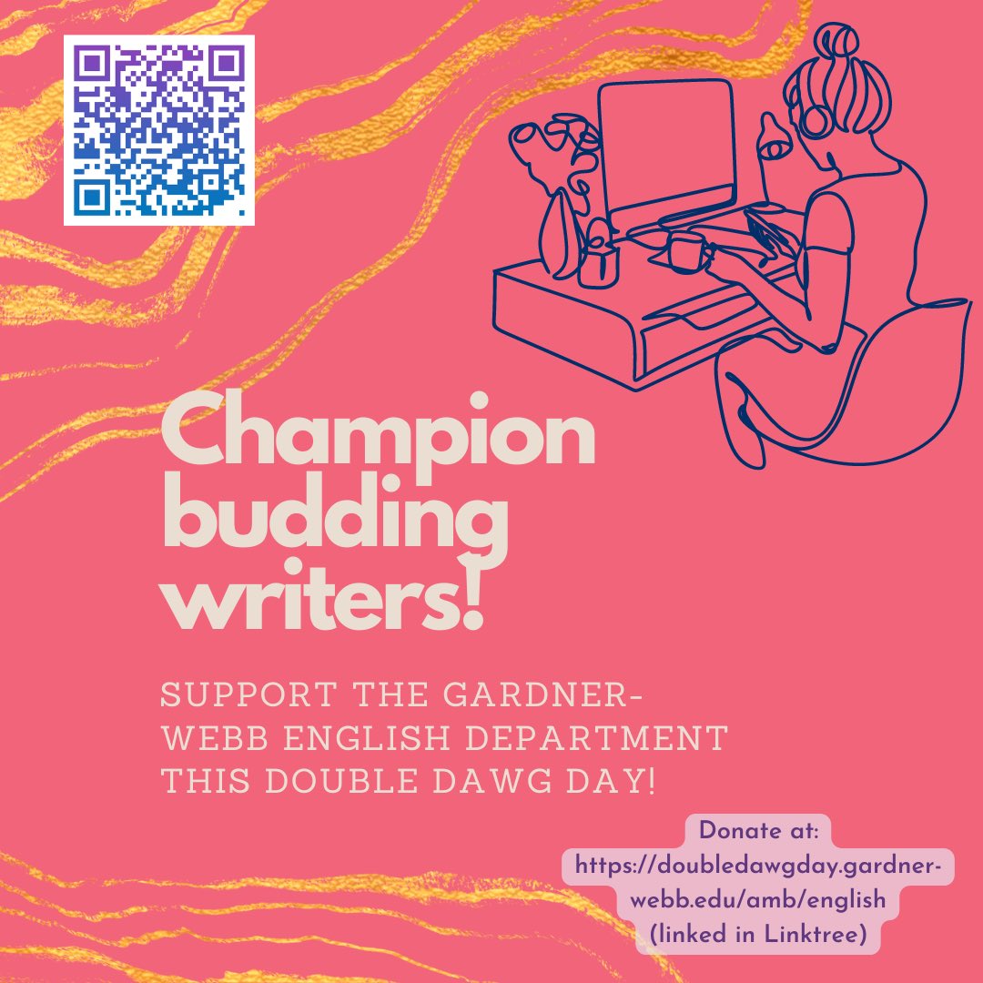 GWU_Engl's tweet photo. It’s #Doubledawgday ! Let’s learn more about GWU’s ENGL Department and why it is so important that you donate!💕 #Gardnerwebb #English https://t.co/yj04kZXHtC