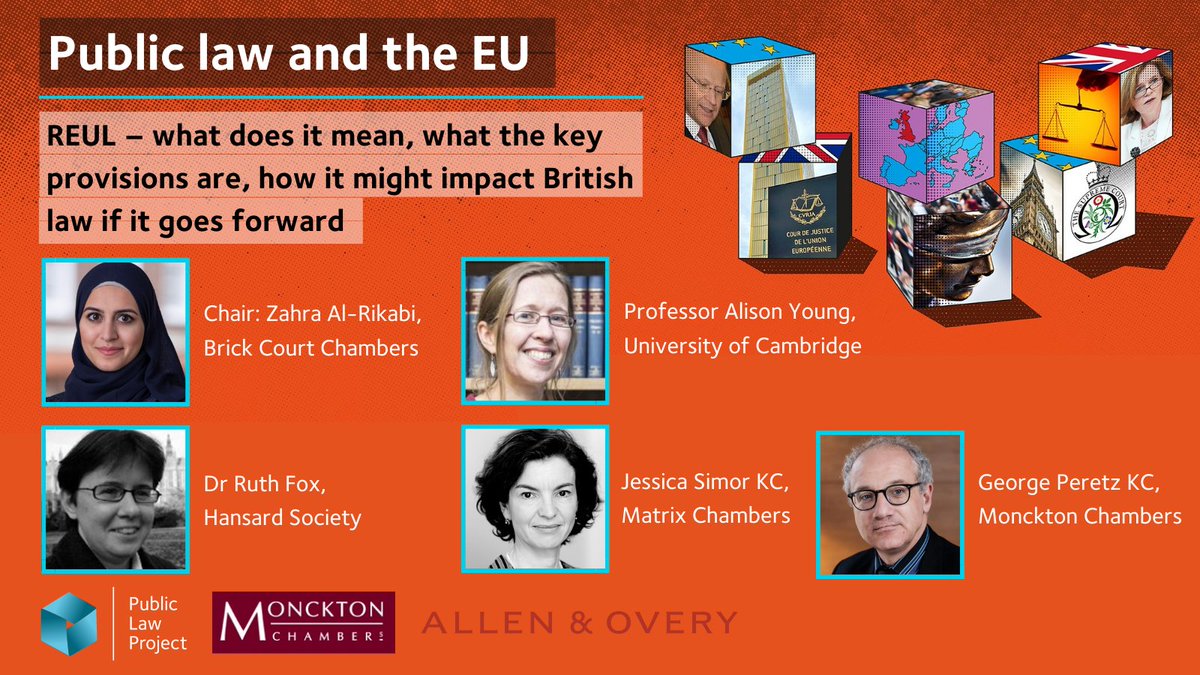 publiclawprojct's tweet photo. Bookings close tomorrow! ⌛️
From people's rights under the #EUSS & gaps within #GDPR, to the #NorthernIrelandProtocol & the status of EU non-discrimination guarantees, join us @AllenOvery on Monday 24 to explore the role of #EUlaw in a #postBrexit UK 👇
https://t.co/lTdrmdDXx2 https://t.co/5k7DTRkAZt