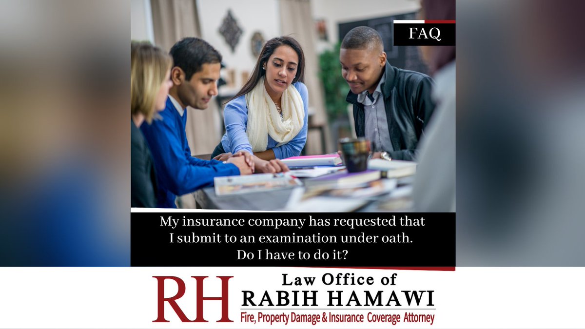 RabihHamawi's tweet photo. My insurance company has requested that I submit to an examination under oath. Do I have to do it?

 🌐https://t.co/4HlnlHisx1

#attorneyrabihhamawi #michiganinsuranceattorney #michiganinsurancelawyer #fireinsurancelawyer #michiganattorney #michiganbusinessowner https://t.co/w5MijlqGgZ