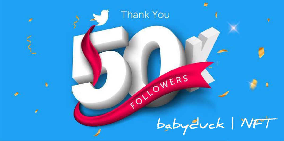 cyhnft's tweet photo. Celebrating 50.000 followers 🥳🎊🎉

I have officially reached 50k followers on twitter today. Now the babyduck | NFT community is more stronger.🔥

Thank you to all my followers.❤️

#NFT #NFTCommunity https://t.co/BfVZbSmmJu