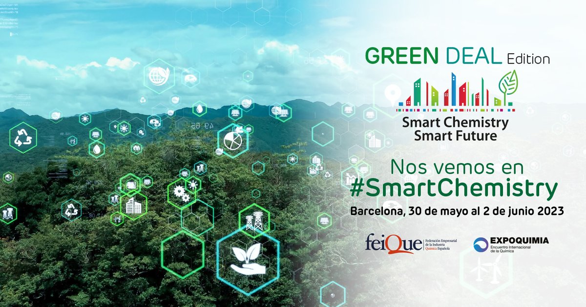 #SmartChemistry Smart Future – #GreenDeal Edition, de la que @anquequimicos  institutional partner, presenta el programa de eventos que desarrollará en
@expoquimia 2023