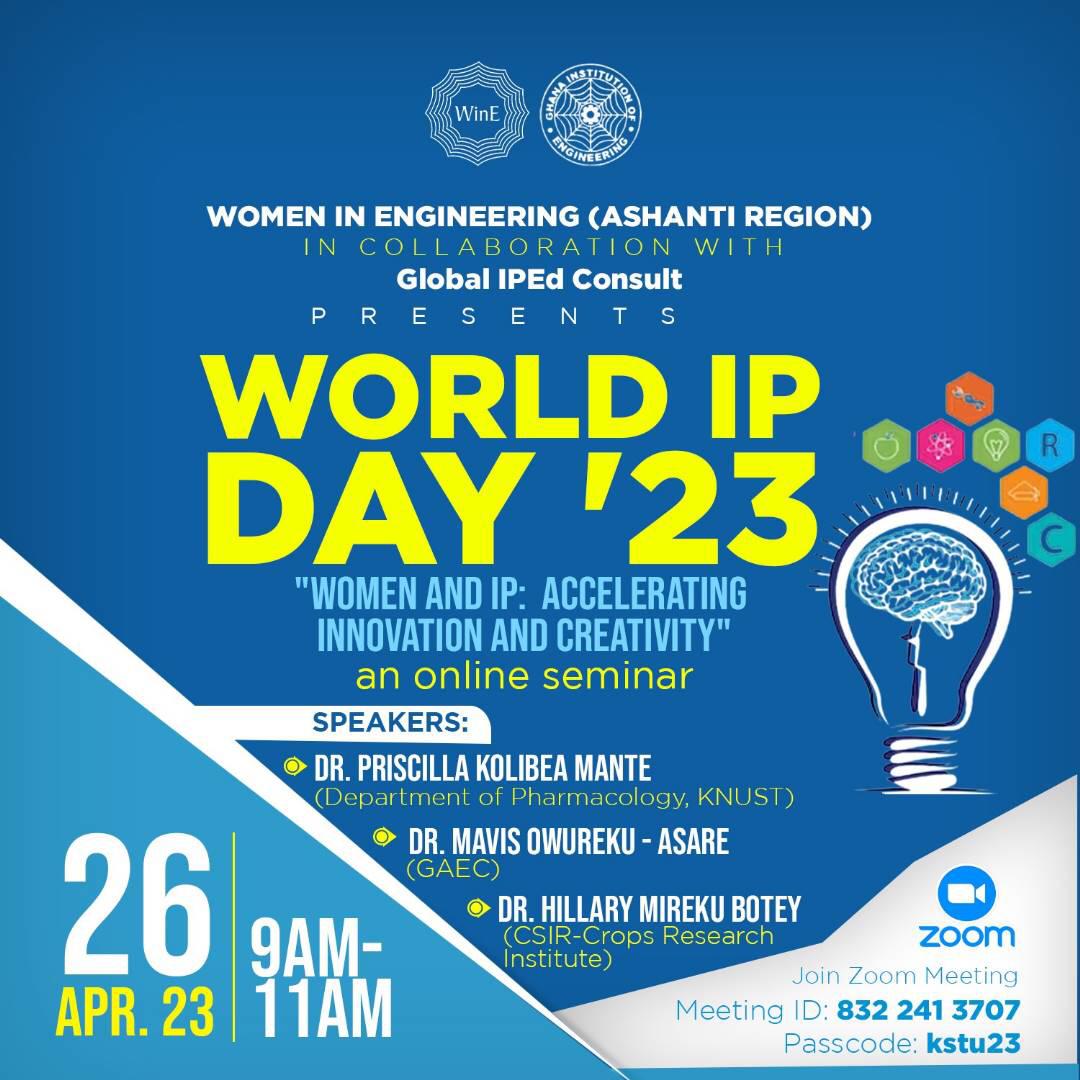 Knust_WinE's tweet photo. It's WiNE again in collaboration with Global IPEd Consult. 
#WorldIPDay23 https://t.co/nPZmCd88l1