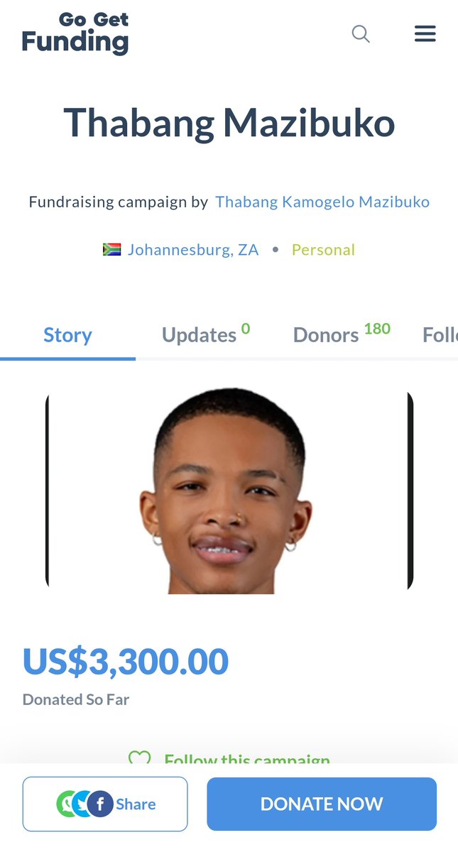 MssNameless's tweet photo. Done my Contribution for the day . Please join me in supporting Thabang .. 🙏💥

HAIL THE KING THABANG
#ThabangMazibuko https://t.co/AsInfyOCVo
