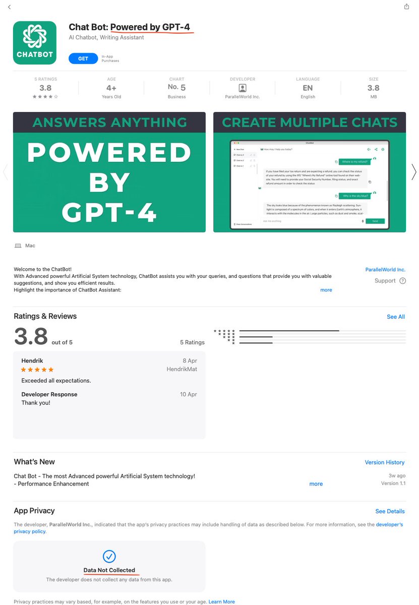jeethu's tweet photo. Wow! Apple’s App Store nutrition transparency labels are worse than useless. Some apps blatantly lie about app privacy and seem to be getting away with it. https://t.co/1wjTCEafoJ