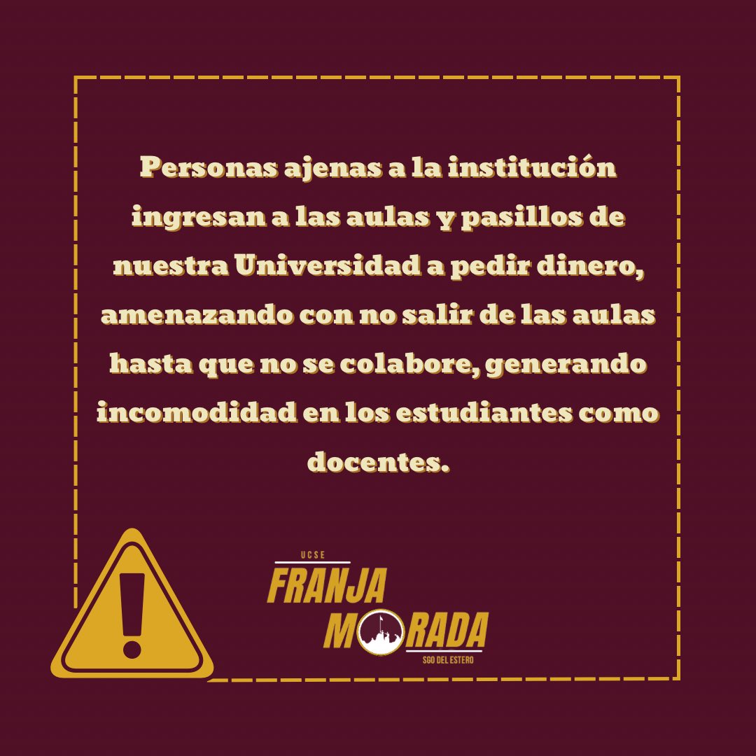 FranjaUcse's tweet photo. Diversos alumnos y docentes de nuestra Universidad nos trasladaron su preocupación ante los diversos robos ocurridos en las últimas semanas .

Ante esto, como Centro de Estudiantes decidimos actuar al respecto y presentar una propuesta ante el Rectorado de nuestra Universidad ✅ https://t.co/2k7EPiB0Rc