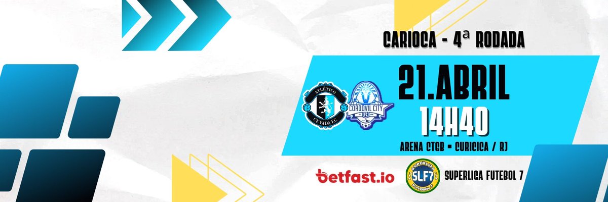 atlcevadafc's tweet photo. Sexta-feira tem Atl. Cevada, pelo Carioca https://t.co/lxWK13Arip

⚽ | Atl. Cevada x Cordovil City
🗓️ | 21.ABR
⏰ | 14H40
🏆 | SLF7
🏟️ | Arena CTGB
📍 | Estr. dos Bandeirantes, 5888 - Curicica/RJ https://t.co/fDki8iOwNP