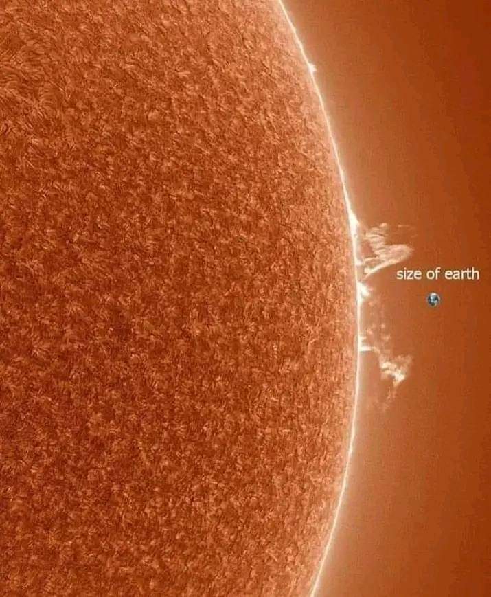 Size of Earth compared to Sun