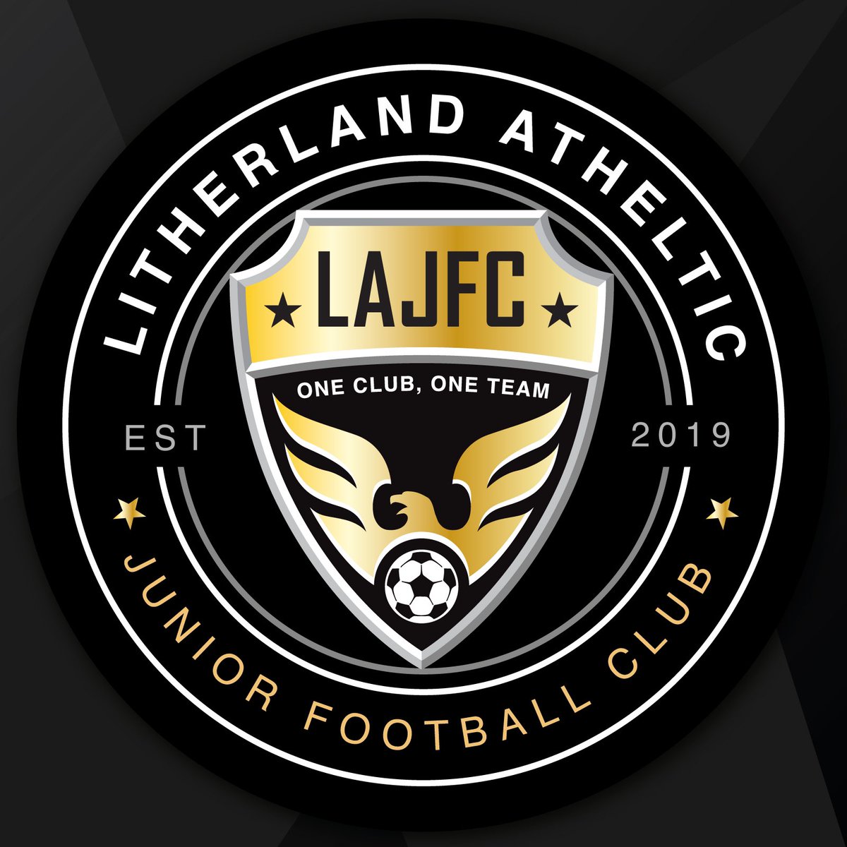lajfc1's tweet photo. Our new club crest! 💫 🖤🤍

We thought it was time we modernised and gave our club crest a bit of an update…and here it is in all its glory. 😎

LAJFC. “One club, one team” 🖤🤍 https://t.co/TWqTSqMAi1