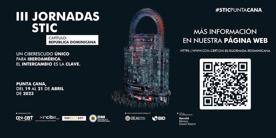 VeyratPontet's tweet photo. Mantener la seguridad del ciberespacio de todos los países es uno de los principales retos que deben acometer los gobiernos de la región, transformando los retos y las amenazas en oportunidades para nuestras empresas y ciudadanos. #STICPUNTACANA #bid #iadb https://t.co/IsXBBVqr18