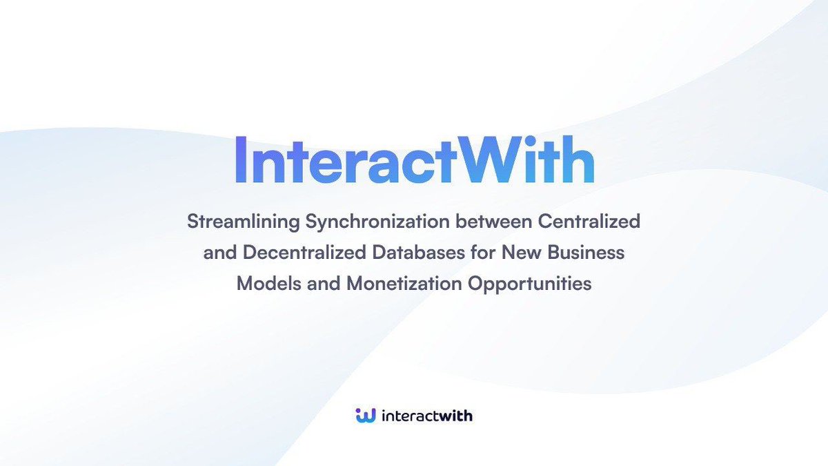 _InteractWith's tweet image. Looking to integrate web3 technology into your app? 🚀
Check out InteractWith's Data Syncer service! 

This tool continuously synchronizes an app's centralized databases with public decentralized databases, enabling the use of new business models and monetization tools. 

The