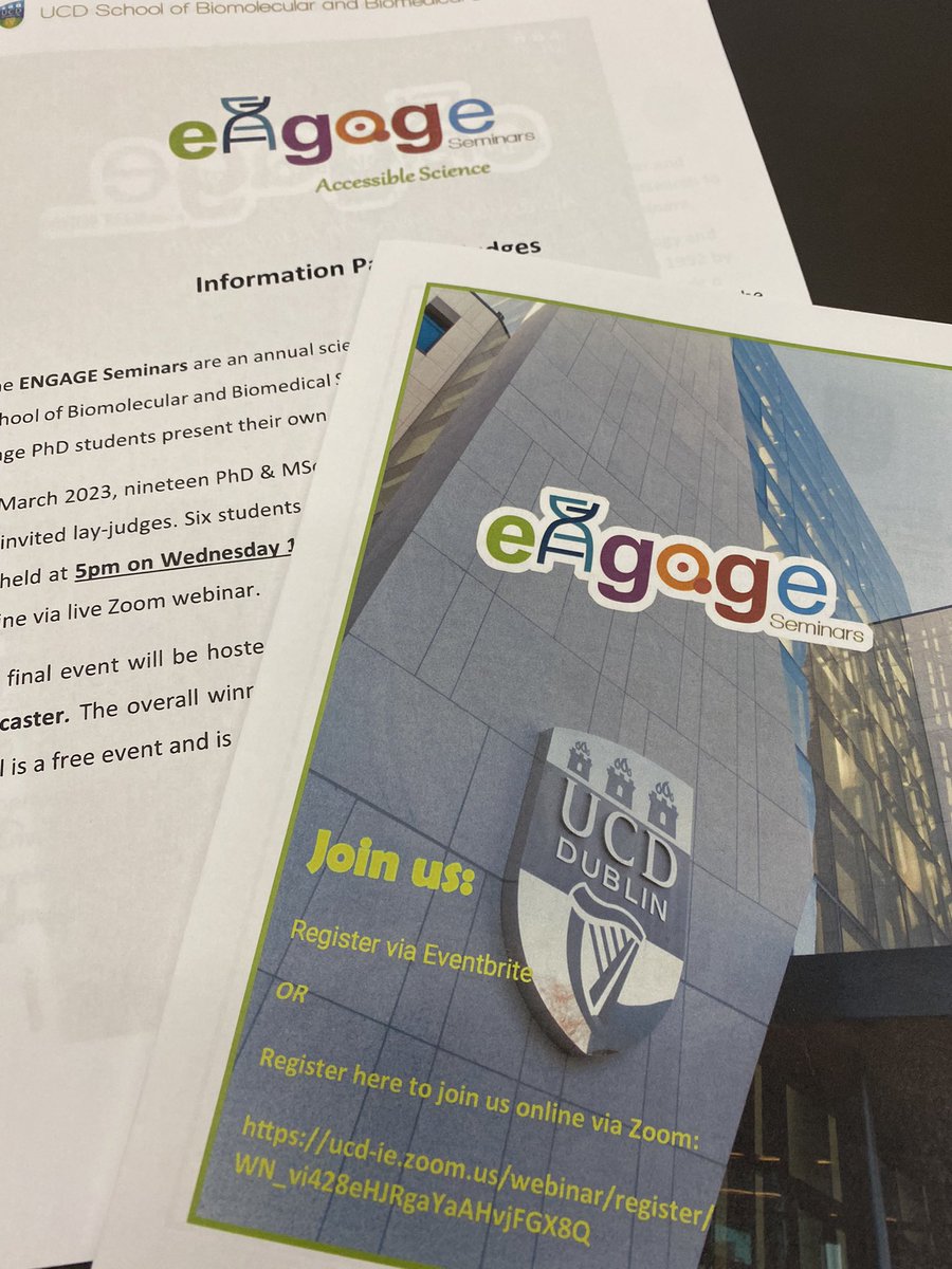 TinaLConsumer's tweet photo. Communicating science well is a great skill! It was so interesting & great fun being part of a judging panel for #UCDengage @UCD_SBBS yesterday evening. Congrats to all the finalists and winner Chaoying Ma. https://t.co/uUqG6vQMtZ