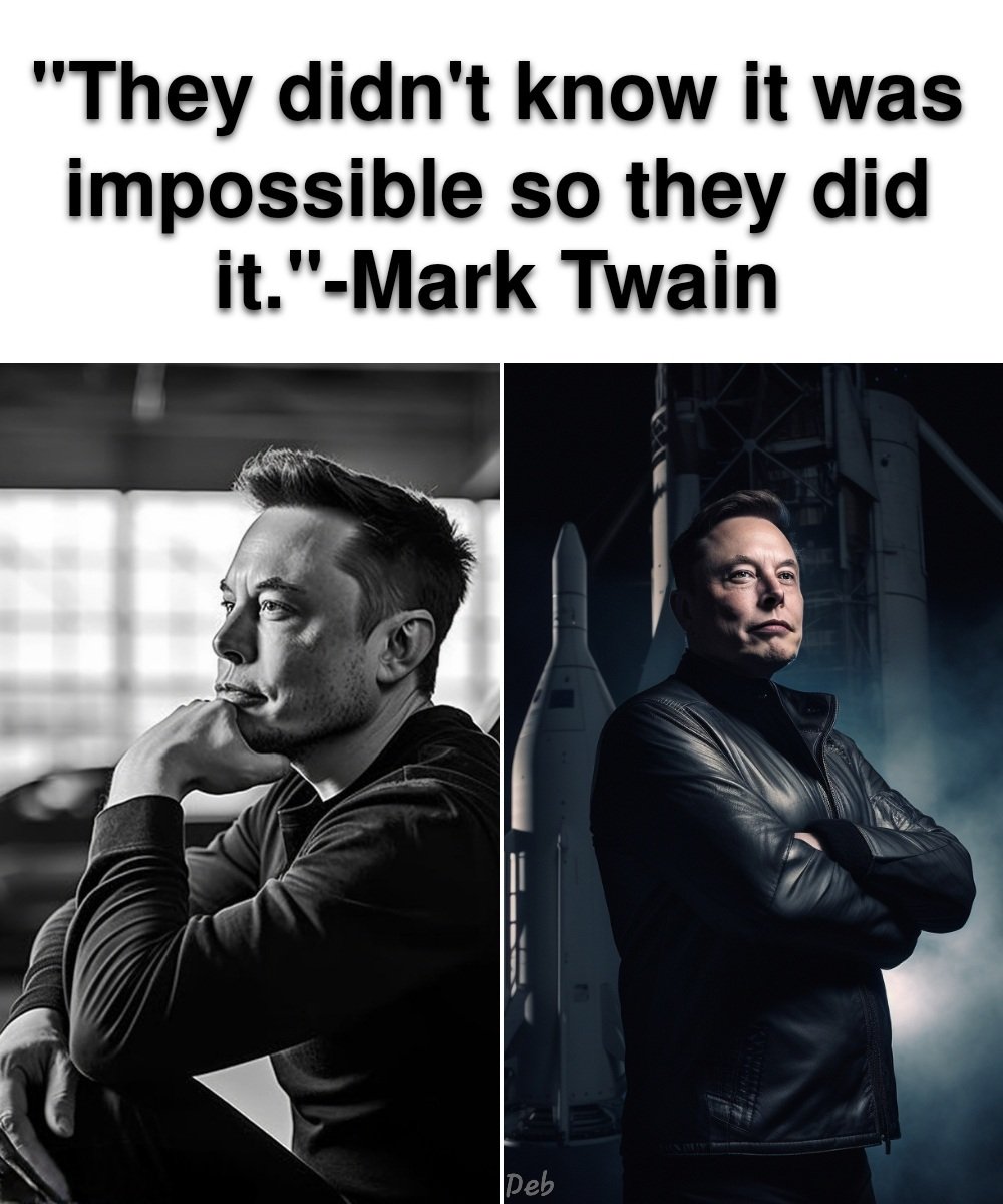 dvorahfr's tweet photo. This Mark Twain quote has been framed on my desk for years. It fits Elon Musk perfectly, don't you think?
Even today, whatever the result of the launch (if there is 😉) , History is written in front of us! How exciting to live this moment!
Thank you Mr Musk! https://t.co/pPCB1WFpSp