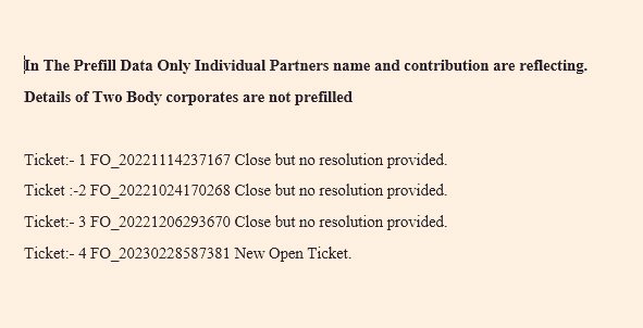 ravijain4all's tweet photo. @HelpdeskMCA21V3
@MCA21India @nsitharaman

We are facing issues in filling the form 3 of LLP from 7 months because the master data is not updated at MCA.
Issue :- Details of Designated Partners are not updated at MCA.many tickets raised but no resolution provide. Pl resolve https://t.co/Wr7ovdAocf
