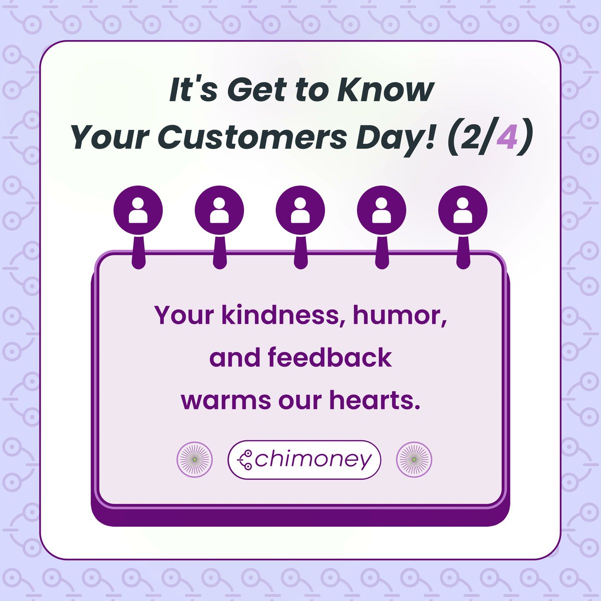 chimoney_io's tweet photo. Happy #GettoKnowYourCustomersDay (2/4)!
We feel so lucky to have such kind and generous customers like you.
Thank you for choosing Chimoney!
#makevaluemoveโ https://t.co/7qwTqnm2li